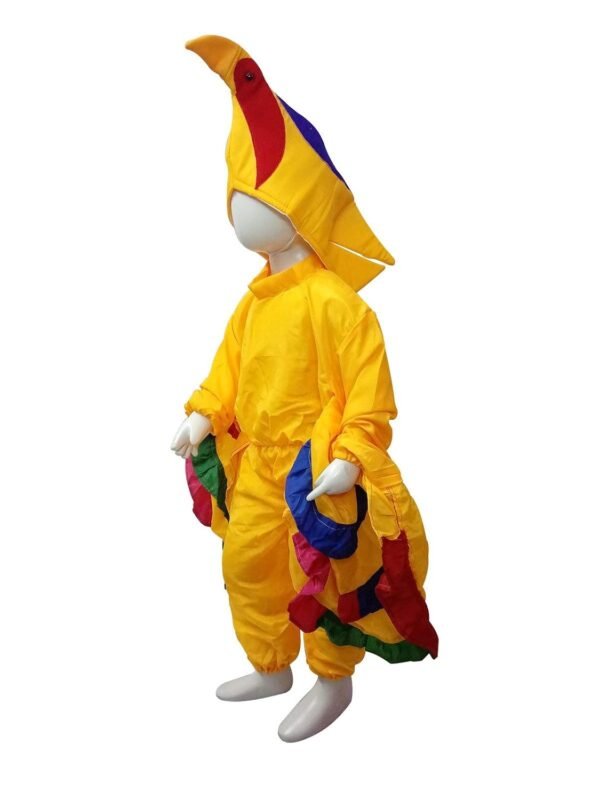 BookMyCostume Yellow Bird Macaw With Multicolor Wings Kids Fancy Dress Costume - Image 3