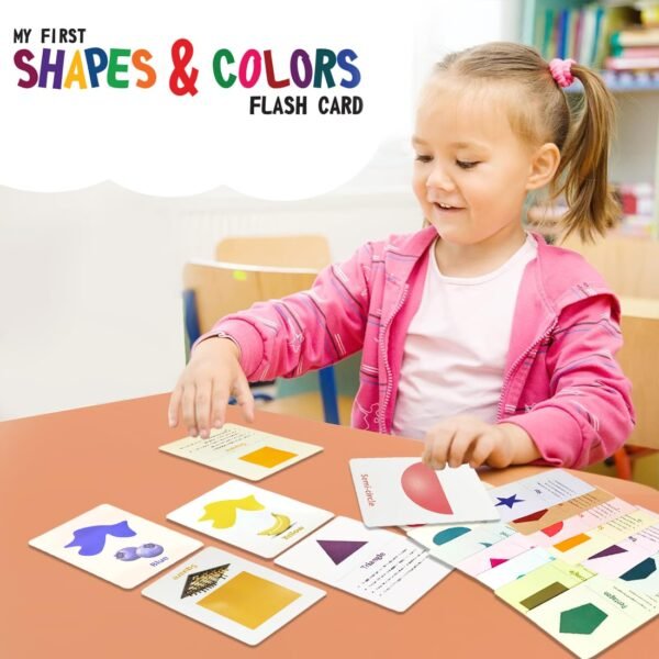 Wembley Flash Cards for Kids Toys 1 2 3 4 5 Years Babies Boys Girls | Educational Preschoolers Montessori Early Learning Flash Cards – Color & Shapes, Set of 28 Cards - Image 3