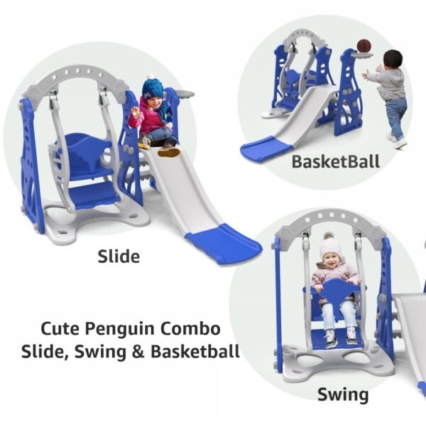 Amazon Brand - Solimo 3-in-1 Penguin Slide & Swing for Indoor & Outdoor Use | for Kids 2-5 Years Old | Safe & Fun | Ideal for Boys & Girls | Toy for Kids | Easy Assembly - Image 4
