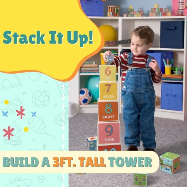 Stacking And Nesting Cubes Educational Toys, Early Learning, Brain Activity, Travel-Friendly Toy For Toddlers, Montessori Toys For 1+ Year-Old, Gift For 1, 2 Years Old Boys & Girls, Multicolor - Image 5