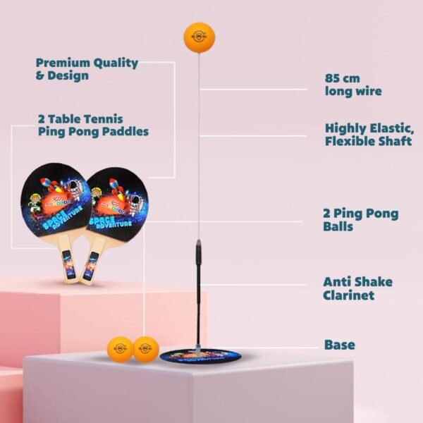 Wembley Table Tennis Trainer Toys for Kids 5 6 7 Years Age Indoor Outdoor Games for Boys Girls Adults Teenagers - BIS Approved - Astronaut, Multicolor - Image 2