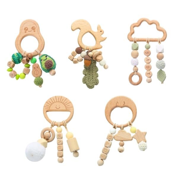 bnf® Wooden Baby Rattle Toy Music Rattle Teething Toys for Girls Boys s Baby | Toys for Baby | Developmental Baby Toys - Image 3