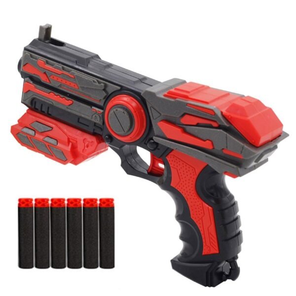 FunBlast Gun Toy – High Speed Manual Soft Bullet Gun with 6 Foam Bullets – Long Range Shooting Darts Gun Toy for Kids, Boys, Children, Toy Gun Pistol for Kids – Multicolor