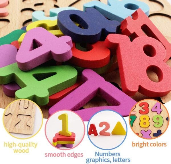 Storio Toys 3 in 1 Wooden Puzzles for Toddlers | ABCD Alphabets, Numbers & Shapes Puzzles | Toddler Learning Puzzle Toys for Kids 1-3 Years Old | Early Education Gift for Kids - Image 6