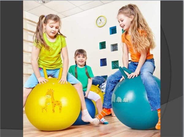 Cloyster Bouncing Space Hopper Ball Hop Hopping Ball Inflatable Bouncer Hoppity Hop Jumping Ball Children Yoga Outdoor Game Gymnastic Hopper Jump N Bounce Retro Ball Handle Ride-on Toy Bouncy for Kids