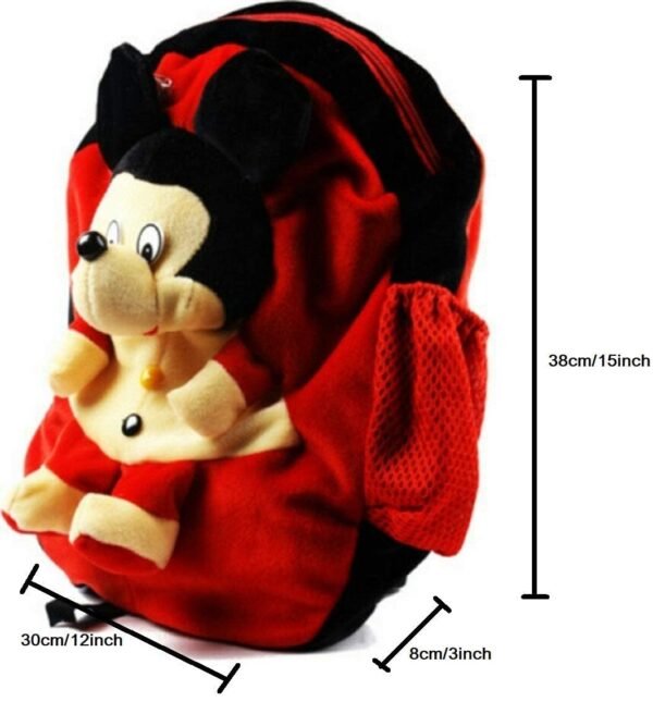 Cute Kids Backpack Toddler Bag Plush Animal Mickey Mouse Cartoon Character Mini Travel Bag for Baby Girl Boy 1-5 Years Red Color