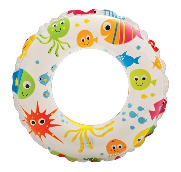 Pool Party Swimming Ring Kids Learing Ring for Girls and Boys Swimming Tube (6-10Year) (Size - 24\'\'inch) (Multi Color) (1 PIS)