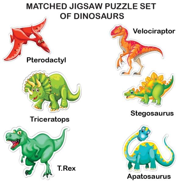 TOYKRAFTT 3 Piece Puzzle for Kids 1-3 Years | Toddler Puzzles, Educational Jigsaw Puzzle for 2-Year-Olds | Toys for 3-Year-Olds | My First Dinosaur Puzzles - Image 6