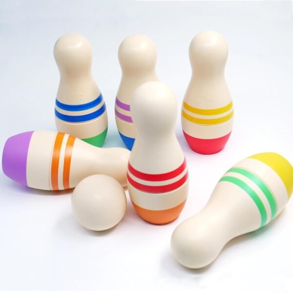 Shumee Wooden Bowling Set for Kids Ages 2+ with 6 Pins & 1 Ball | Coordination & Fine Motor Skill Toys for Kids | Kids Activity Toys for 2-5 Years Old | Durable & Lightweight | Ideal Gift for Kids