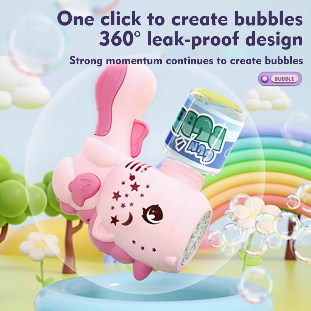 Goyal\'s Bubble Machine Gun with Colorful Lights for Kids Automatic Bubble Gun Leak-Proof Design with 1 Bubble Solution