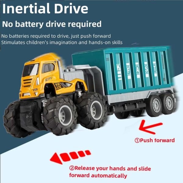 Toy Truck Diecast Alloy Logistic Transportation Truck for Kids 2 Year Above Friction Powered Miniature Toy for Kids - Image 6