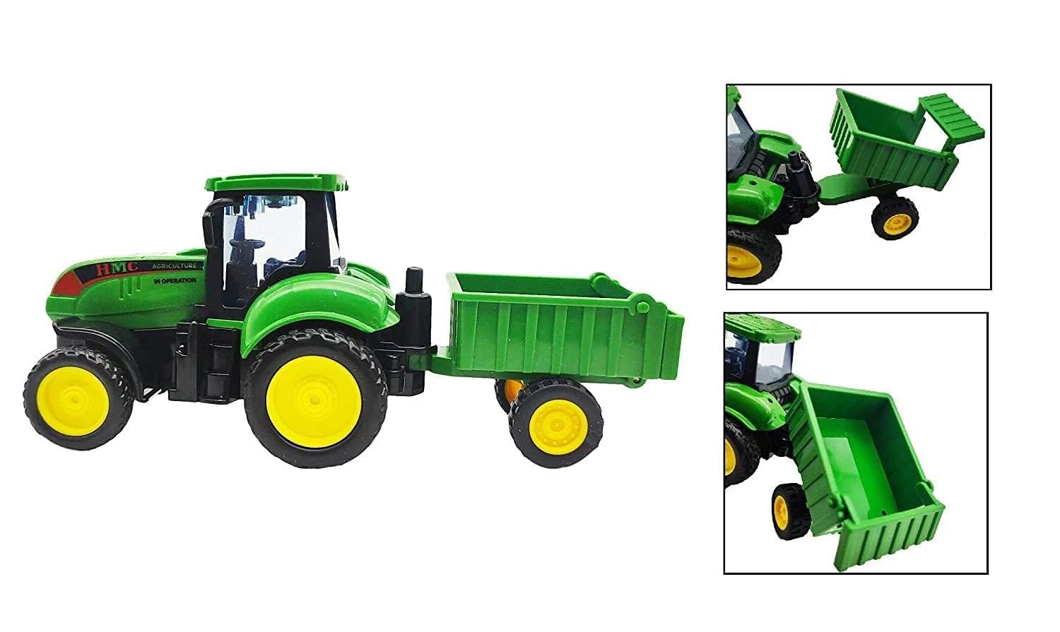 Farm Tractor Toy with Trolley for Kids, Agricultural Vehicle with Detachable Wagon Vehicle Gift for 3+ Year Boys - Image 3