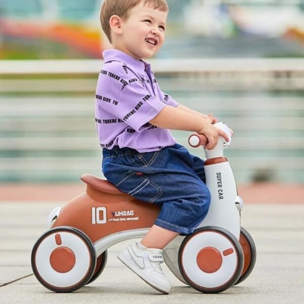 Balance Bike Baby for 1-3 Years Boys and Girls, First Ride Training Scooter,4 Wheels, Super Car Design, No Pedal Toddler Bike (Pink) - Image 2