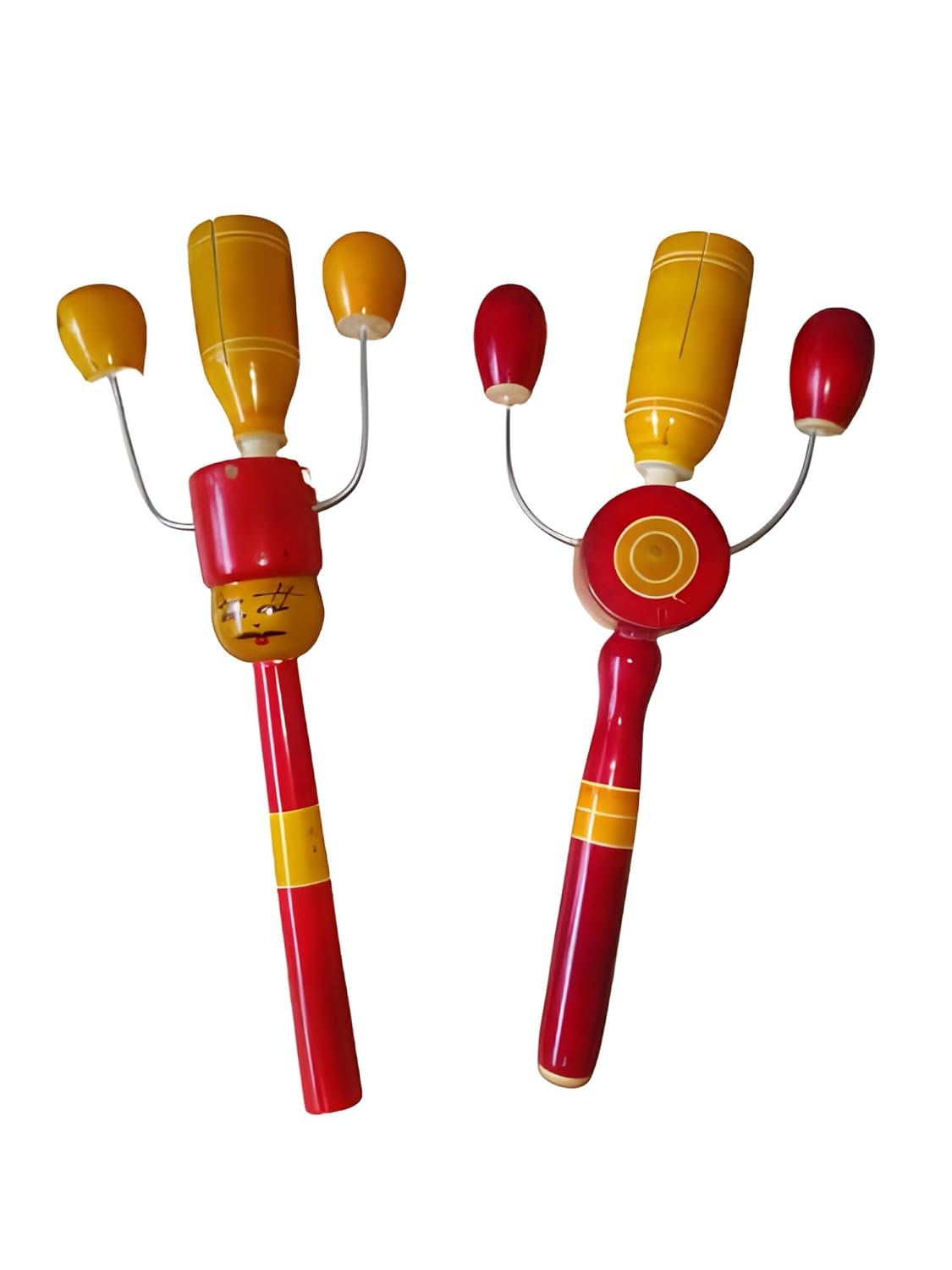Channapatna Toys Wooden Rattle Toys for New Born Babies/Infants (0+ Years) - Set of 2 pcs - Multicolor - Discover Sounds, Develops Sensory Skills