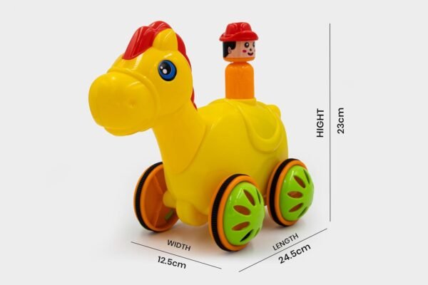 Push N Go Horse | Travel Toys | Birthday Gift | 1-6 Year | Realistic Design | Indoor Outdoor Play | Safe and Non-Toxic | Gift for Kids | Multicolour - Image 2