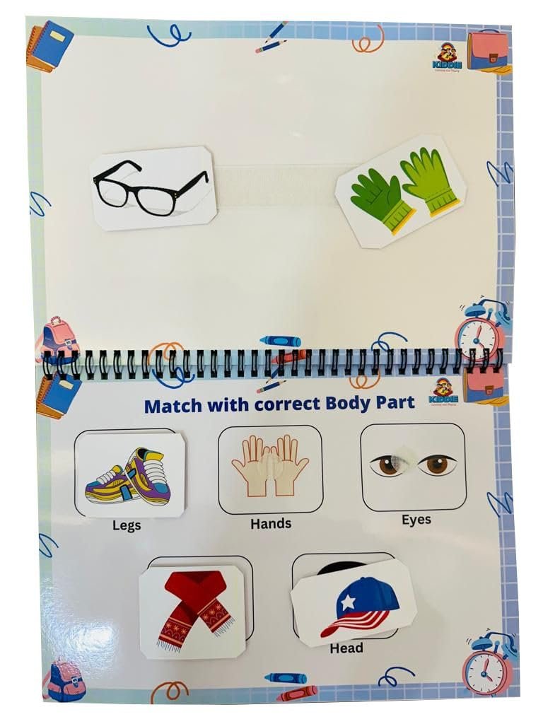 Kiddie - Preschool Busy Binder Toddler Learning Toy | Educational Activity, Velcro Reusable Sticker Book | Logical Activity Binders | Activity Binders for Kids Aged - 2-6 Years - Image 2