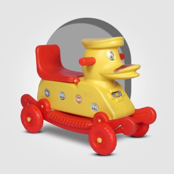 Donald Duck Rider for Kids 1-3 Years Old 2-in-1 Rocker/Ride-Ons & Wagons Non Battery Operated Rideon (Red & Yellow)