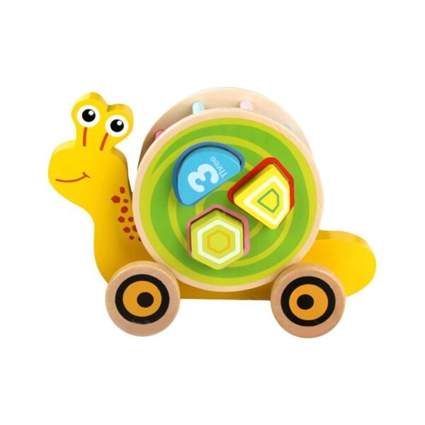 bnf® Wooden Trailer Toy Creative for Kids Age 0-3 Years Snail Baby | Toys for Baby | Developmental Baby Toys - Image 4