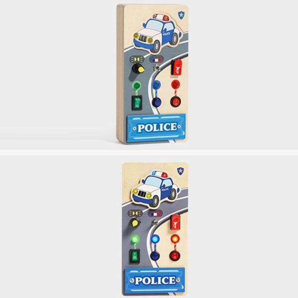 Toy Montessori Wooden Busy Board Sensory Toy for Boys Girls Toddlers 1+ Year Old Police