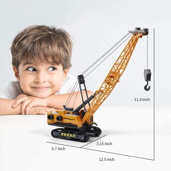 Unbreakable Friction Power Crane Toy With Cable 360 Degree Rotating Towing Pull Back Vehicles Construction Truck Toy For 3+ Years Old Kids Boys Girls,Multicolor - Image 2