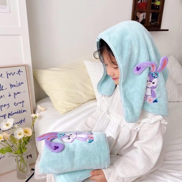 Super Soft Rabbit Bath Towel with Hand/face Towel for Women/Girls & Kids | A Gift for Baby Shower | Set of 2 (144x75cm) + (74x34cm) | Purple - Image 3