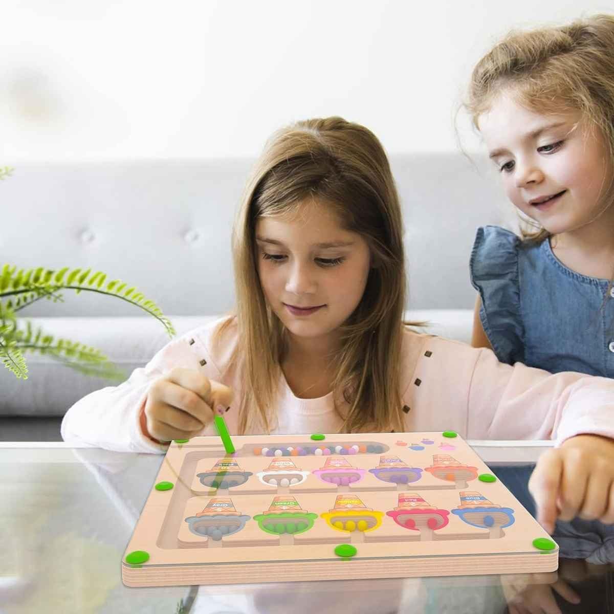 Fun4you Magnetic Color & Number Maze Montessori Wooden Board Game – Learning & Counting Toy, Fine Motor Skills Puzzle, Color Matching Educational Toy for Toddlers, Boys & Girls (Ages 3-5 Years) - Image 2