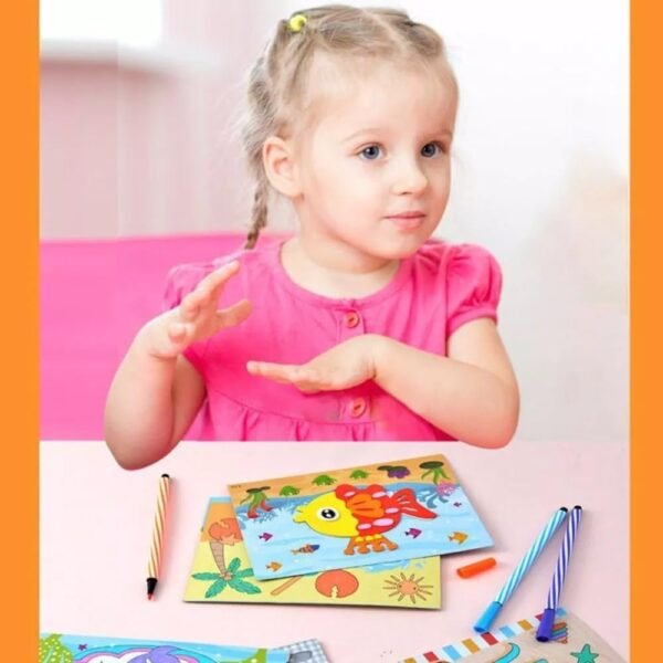 Tiny Toys EVA Foam Stickers 3D Puzzles, Art & Craft Kits for Toddlers and Preschoolers - Double Sided Colour & Sticker Fun - Mess Free DIY Activity for 4-8 Year Old Boy/Girls - Image 2