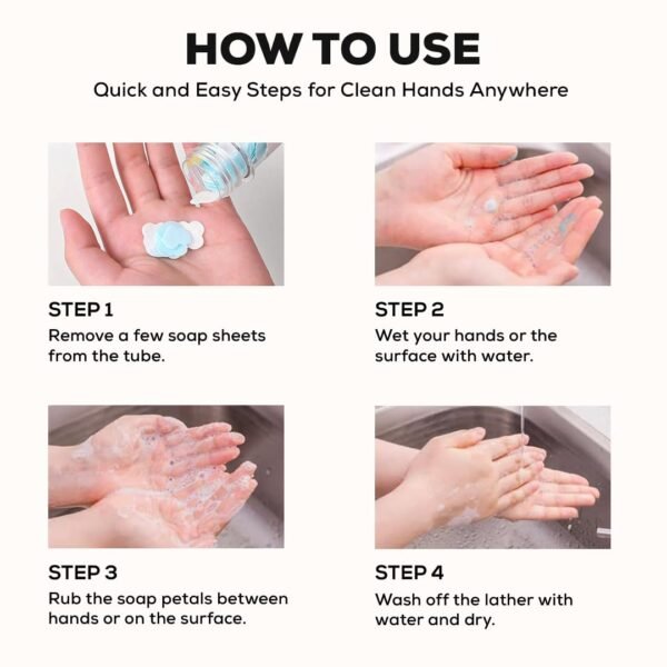 Disposable Paper Soap Tube, Mixed Fragrance Paper Soap Sheets, Flower Design, Compact and Portable, Gentle on All Skin Types, Dissolves Easily, Hygienic and Travel-Friendly - Image 4