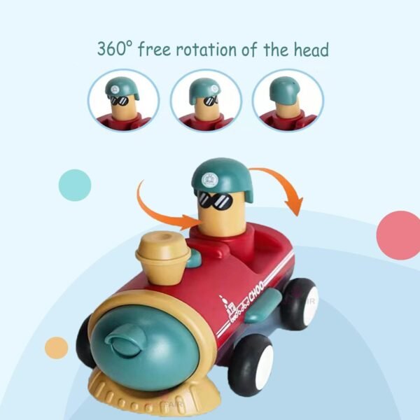 Friction Powered Vehicles Cars Toy Push and Go Back for Toddlers Baby Boys Girls 1-6 Years Old Gift Car, Train, Boat, Airplane - 4 Pack (BCTP-04) - Image 5
