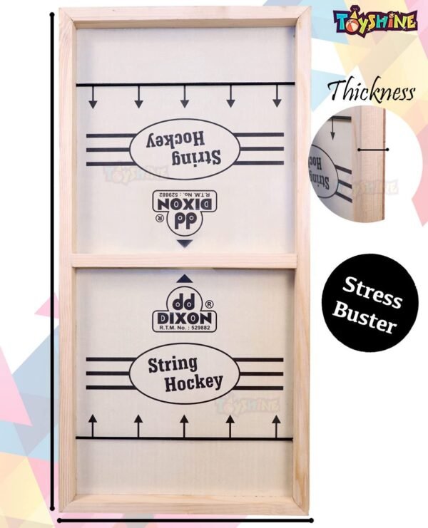 Toyshine Dixon 3 in 1 String Hockey with Ludo and Snakes and Ladder, Fast Sling Puck Game Board String Hockey Toy | Party Game for Adult Parent Kids Children Family Brown - Image 5