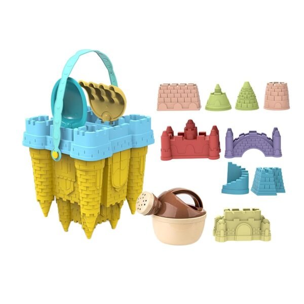 MYADDICTION 14x Sand Castle Toy for Kids Playground Outdoor Sand Toys for Ages 4-7 Years Yellow