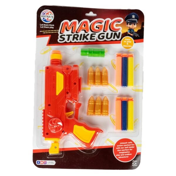 Ratna\'s Magic Strike Gun Toy Set, 6 Vacuum Bullets, 6 Soft Bullets, Fun Target Shooting Battle Fight Game for Kids 5+ Years - Image 6