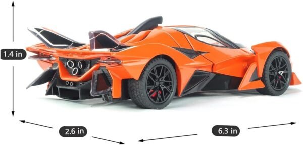 Compatible for 1:32 Apollo Evo Toy Car Model, Diecast Collectible Pull Back Model Car with Sound and Light, Toy Gift Vehicles for Adults Kids Boys Girls?Orange? - Image 2