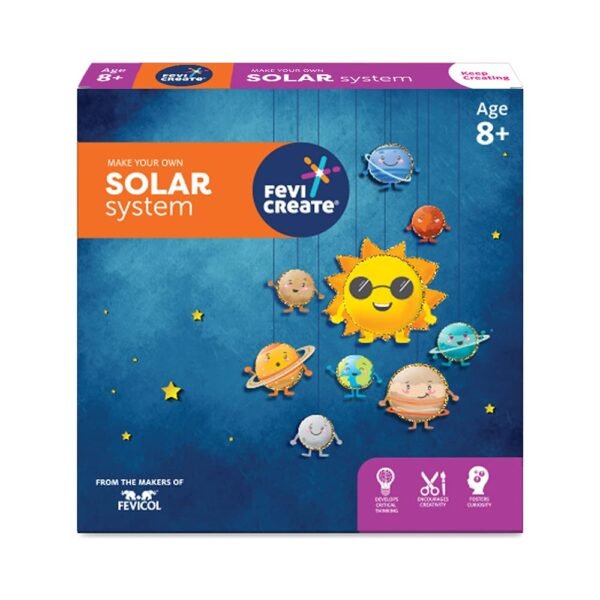 Pidilite Fevicreate Educational Game, DIY Solar System Craft Kit for Kids, Fun & Learning Science Project Kit for 7 Years & Above, Multi