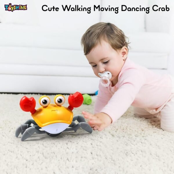 Toyshine Cute Walking Moving Dancing Crab Learning Crawl Sensory Interactive USB Rechargeable Toy Gift for 3+Babies Infant Toddler Kid Boys Girls - Image 2