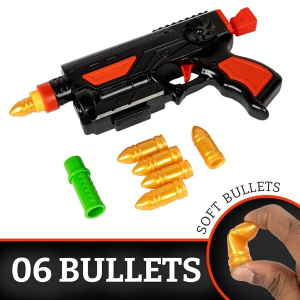 Ratna\'s Magic Strike Gun Toy Set, 6 Vacuum Bullets, 6 Soft Bullets, Fun Target Shooting Battle Fight Game for Kids 5+ Years - Image 3