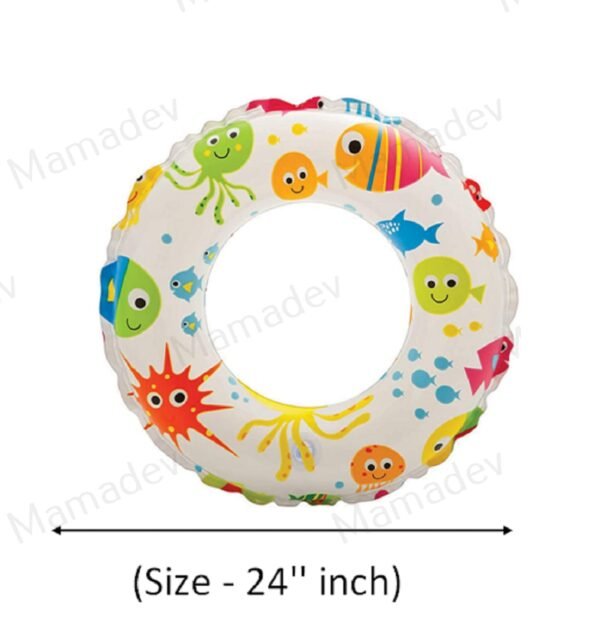 Pool Party Swimming Ring Kids Learing Ring for Girls and Boys Swimming Tube (6-10Year) (Size - 24\'\'inch) (Multi Color) (1 PIS) - Image 3