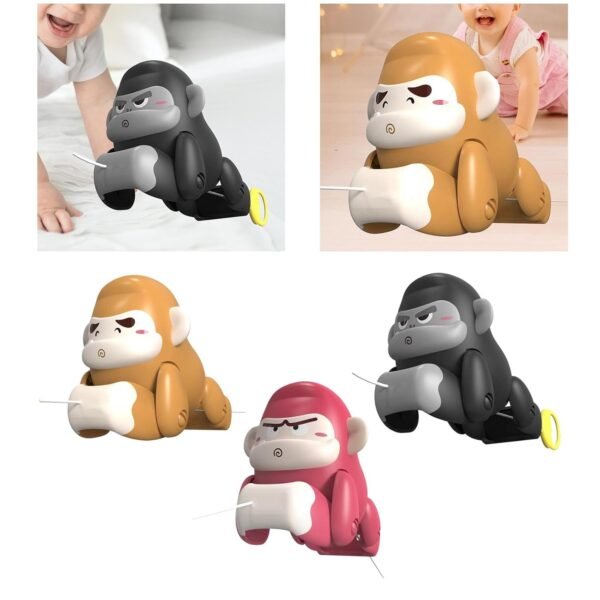 Toy Pull Along Toy Creative Monkey Shape Toy Monkey Pull Toy for 0-6 Years Old Brown - Image 4