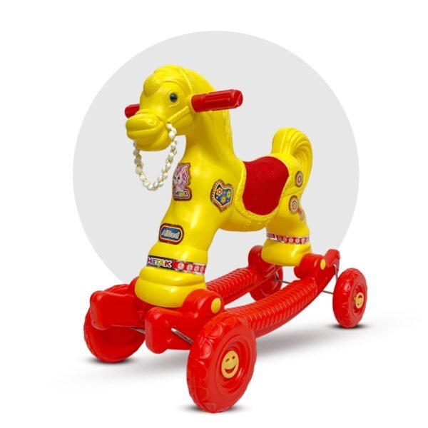 Baby Horse Rider for Kids 1-3 Years Birthday Horse Rider Horse 2-in-1 Rocker/Ride-On Toy for Kids Chetak Ride on & Wagons - Red Yellow