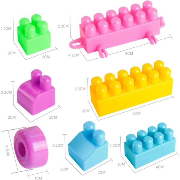 200 Piece Plastic Building Blocks Toy with Wheels for Kids,Block Game for 3-8 Years Old Kids Boys & Girls,Multi Color (200 Piece Building Block Toy)