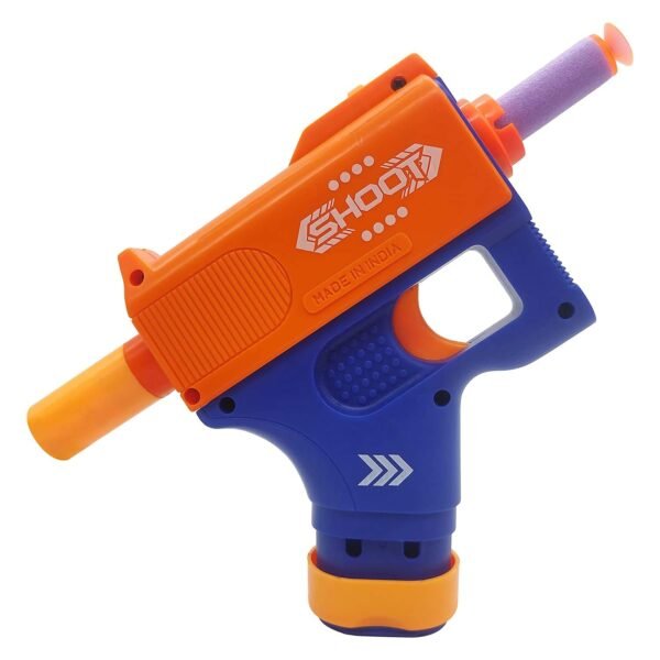 Toy Cloud Mini Soft Blaster Manual Soft Bullet Shooting Toy with 3 Safe Foam Bullets for Kids, Safe and Long Range Shooting Gun - Multicolour - Image 5