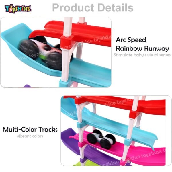 Toyshine Racer Ramp Toy With 4 Cars, 4 Ramps And Race Track For 1, 2, 3 Toddlers, Boys & Girls Educational Vehicle With Figures - Image 4