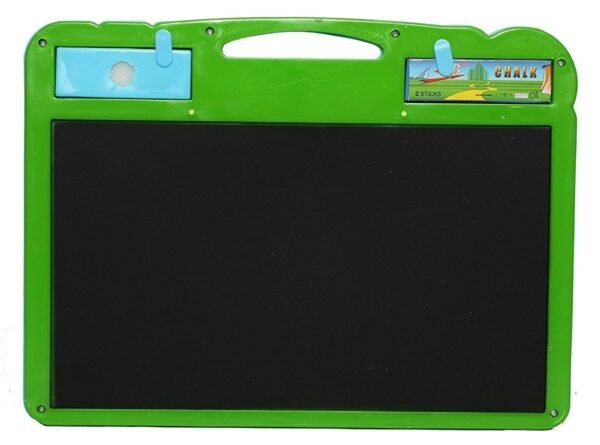 2-in-1 Double Sided Magnetic Slate Whiteboard and Blackboard with Chalk, Duster and Stylus for kids (Blue) - Image 5