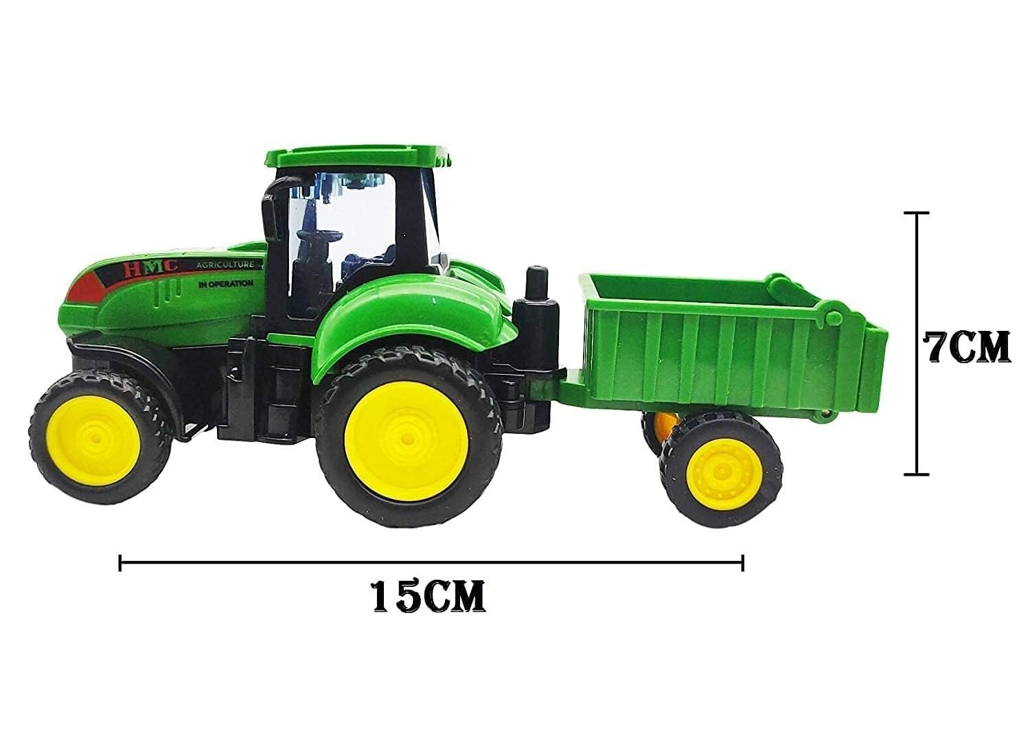 Farm Tractor Toy with Trolley for Kids, Agricultural Vehicle with Detachable Wagon Vehicle Gift for 3+ Year Boys - Image 2