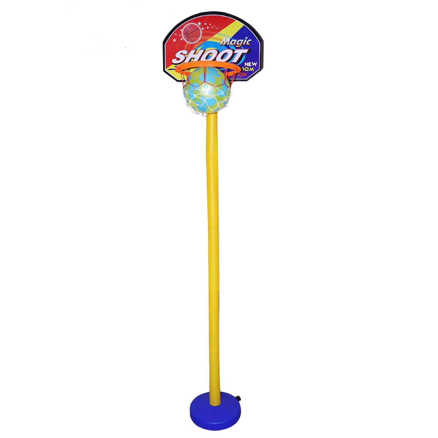 NIPPON Kid\'s Plastic Basket Ball Kit with 5 Level Adjustable Stand for 2-6 Years (LW-NT019_OG, Multicolour) - Image 3