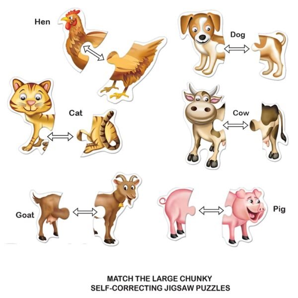 TOYKRAFTT 2 Piece Floor Puzzles for Kids Age of 2 Years Above, Chunky Pieces, Educational Toys for Toddlers, My First Farm Animal Puzzles - Image 4