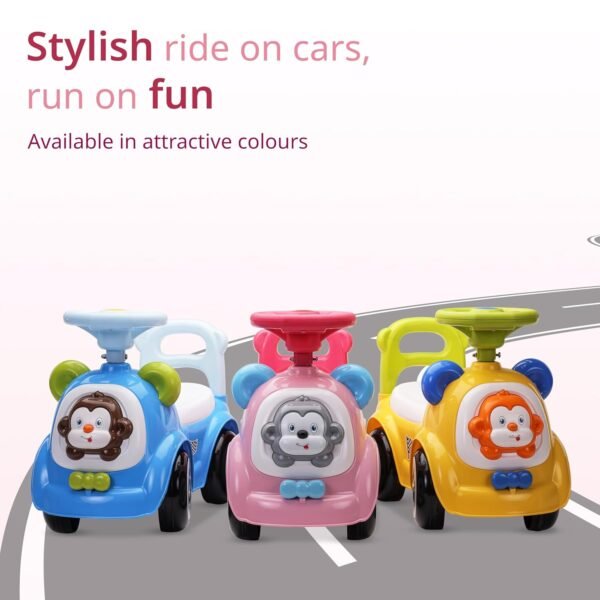 LuvLap Sunny Ride on & Car for Kids with Music & Horn Steering, Push Car for Baby with Backrest, Safety Guard, Under Seat Storage & Big Wheels, Ride on for Kids 1 to 3 Years Upto 25 Kgs (Pink) - Image 6