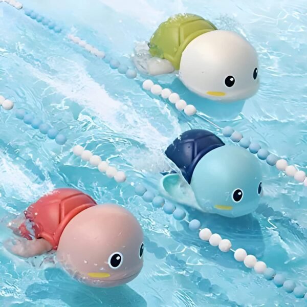 Kids Play Swimming Bath Toy,Wind Up Water Floating Turtle/Boat Toys,Bathtub Water Toys forToddlers Bathing Toys for Baby for 0-3 Years (Multi) (Turtle, 1) - Image 4