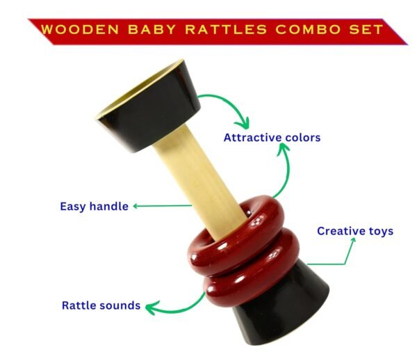 Musical Toys for Kids 1 Year Old | Ring Shakers Rattles Set for Baby | Combo Pack of 4 no - Image 2