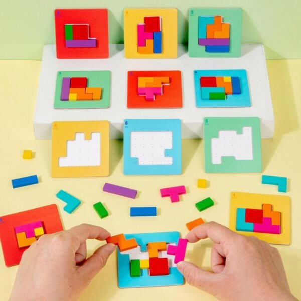 Lyla Wooden Blocks Puzzle Puzzle Learning for Boys Girls Kids 3 4 5 6 7 Years Old - Image 2